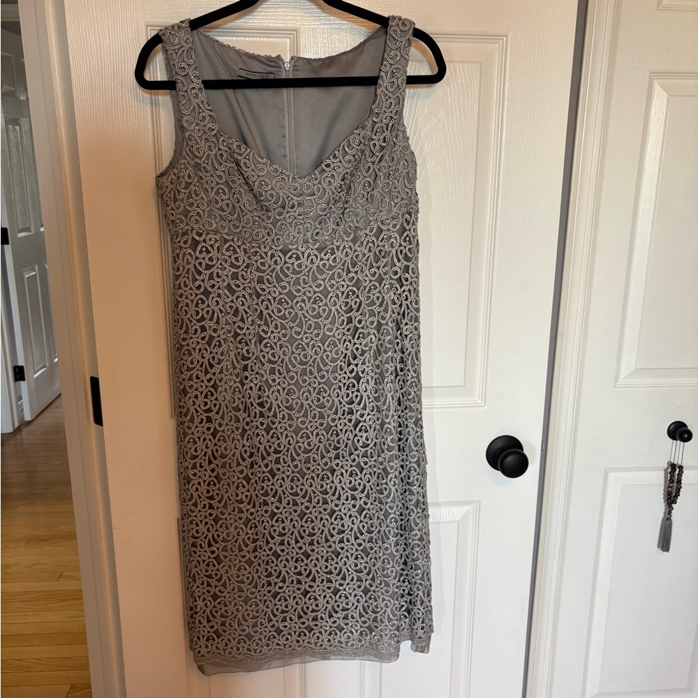 Anne Klein Elegant Silvery Dress, Formal, Grad, Wedding, Special Occasion